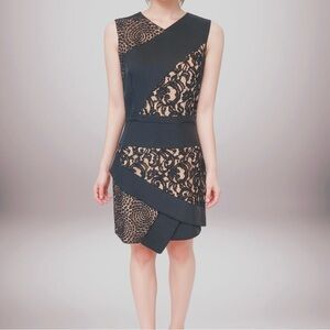 BCBG MaxAzria Black & Tan Cocktail Dress - Size 0 NWOT